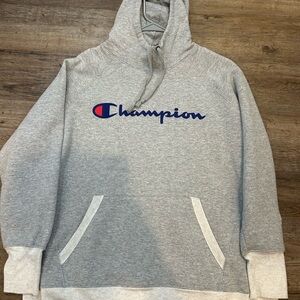 Champion Script Women’s 1X Gray Hoodie w/ Pockets